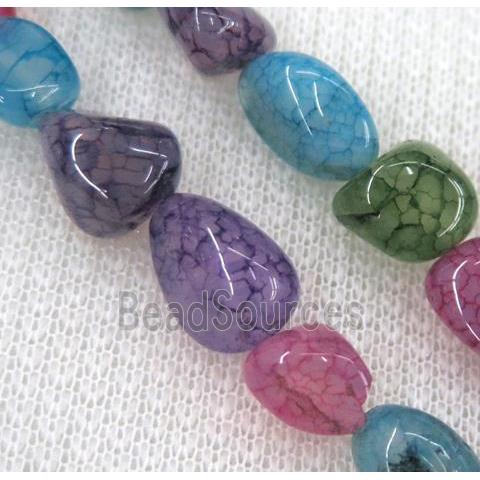 dragon veins agate bead chips, freeform, mixed color