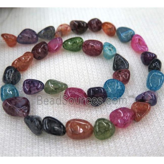 dragon veins agate bead chips, freeform, mixed color