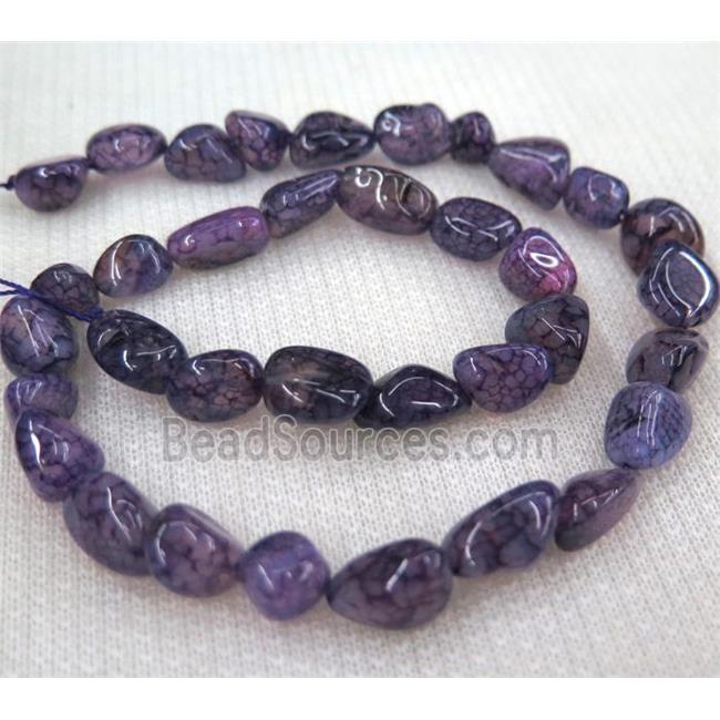 dragon veins agate bead chips, freeform, purple