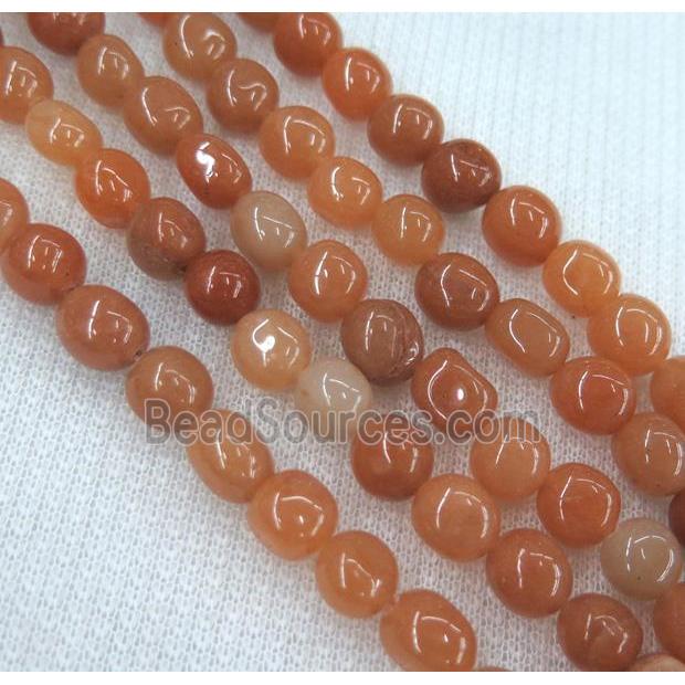 red aventurine chips bead, freeform