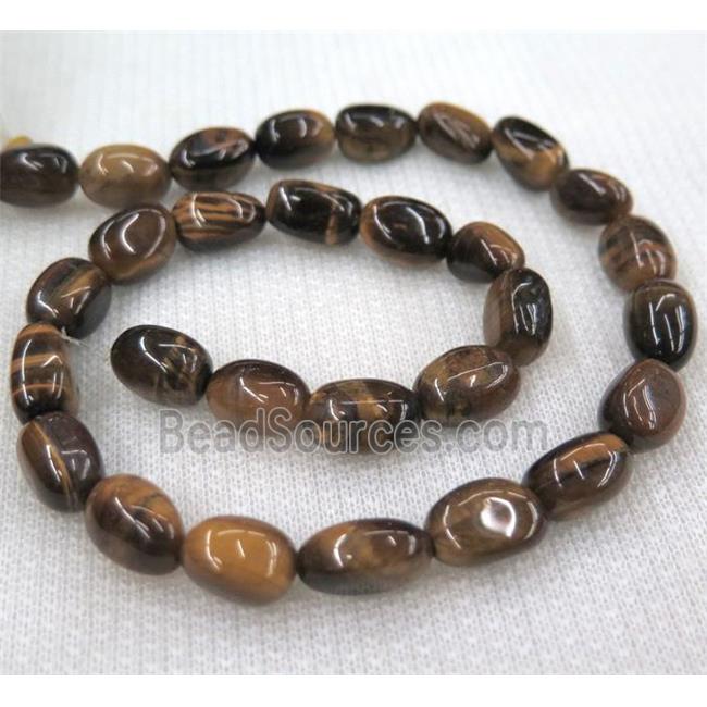 tiger eye bead, freeform chip, yellow