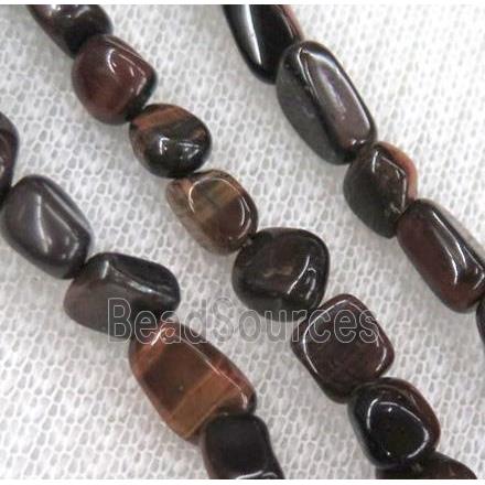 red tiger eye chips bead, freeform