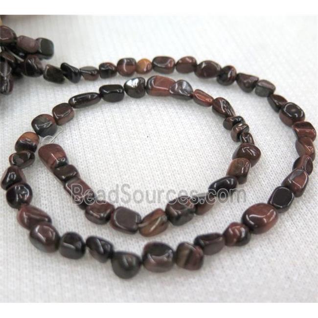 red tiger eye chips bead, freeform