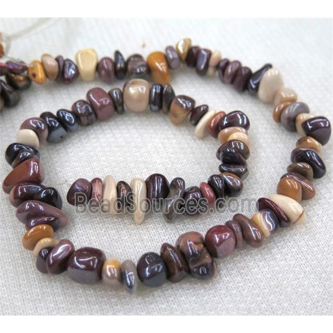 mookaite chips bead, freeform, electroplated