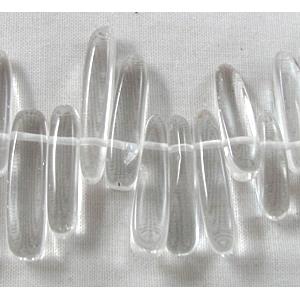 Synthetic Clear Quartz beads, Erose Chip