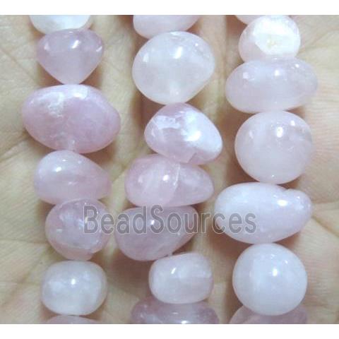 rose quartz bead chips