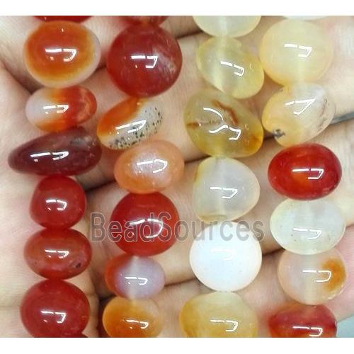 red agate chip beads