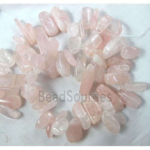 Rose Quartz beads, Erose Chip