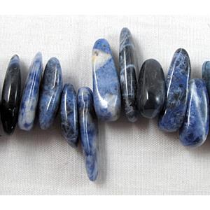 brazilian sodalite beads, freeform Chip, Top-Drilled