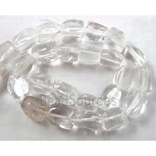 Synthetic Clear Crystal Quartz beads, freeform