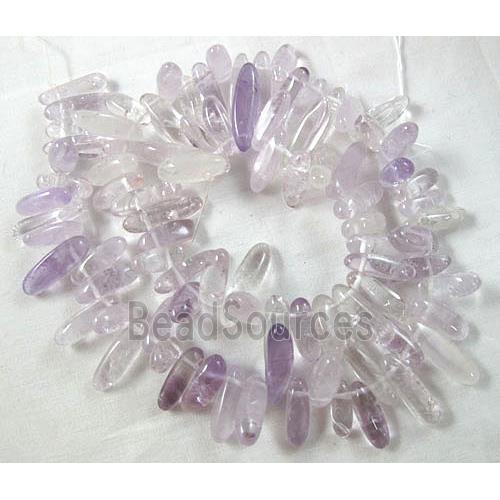 Amethyst beads, freeform Chips, Top-Drilled