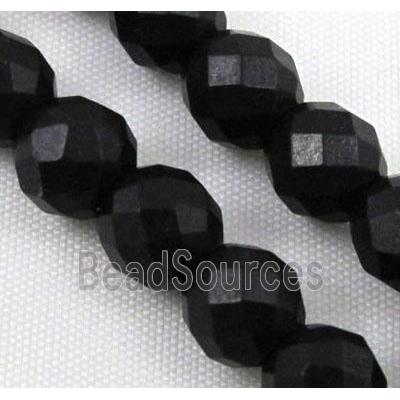 black synthetic Turquoise beads, faceted round