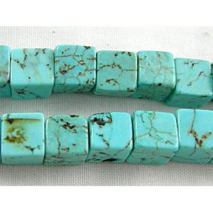 Chalky Turquoise Cube Beads