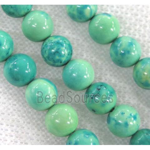 green turquoise bead, round