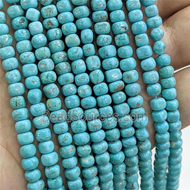 turquoise beads, freeform, blue