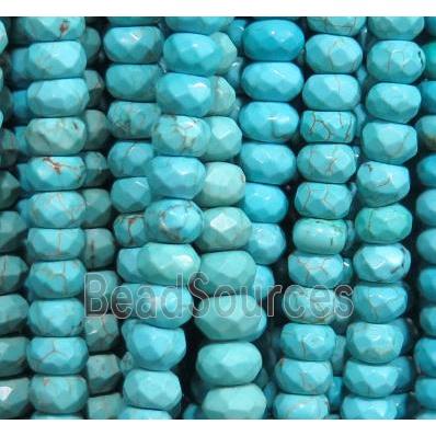 blue Assembled Turquoise beads, faceted round