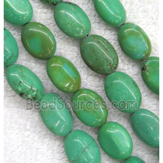 green turquoise beads, oval