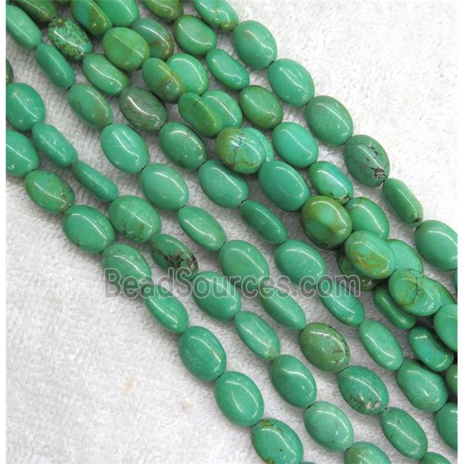 green turquoise beads, oval