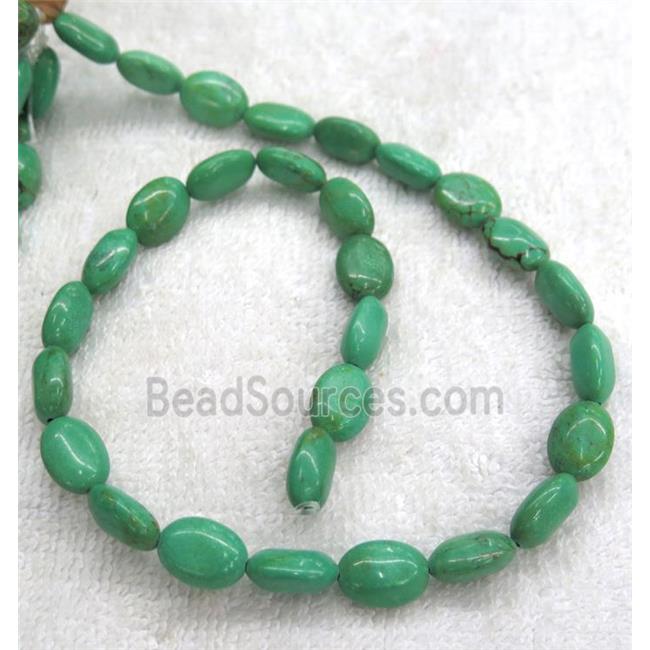 green turquoise beads, oval