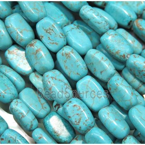 blue turquoise beads, rectangle