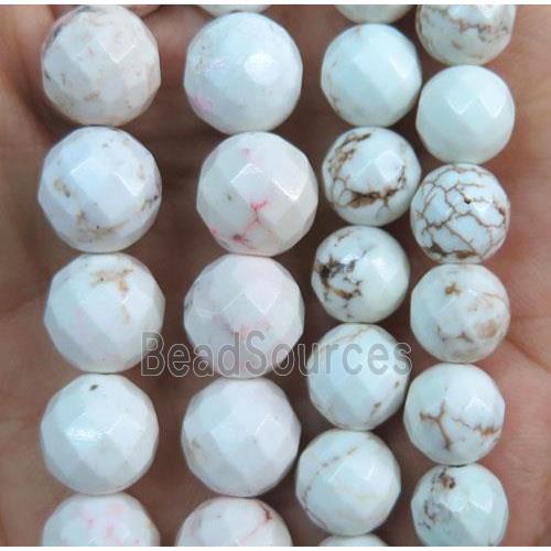 white Magnesite Turquoise beads, faceted round