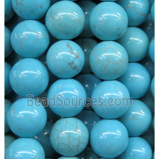 blue turquoise beads, round