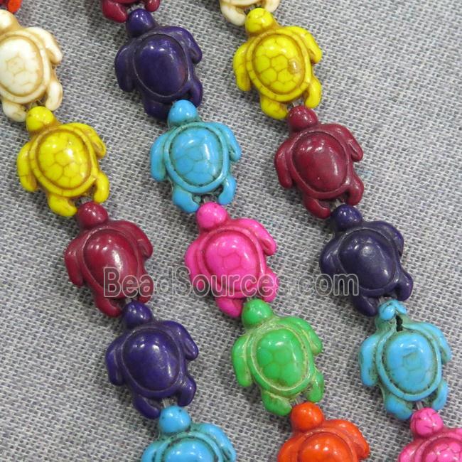 synthetic Turquoise tortoise beads, mix color