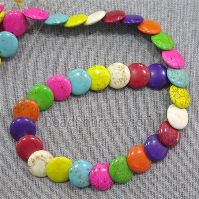 synthetic Turquoise circle beads, mix color