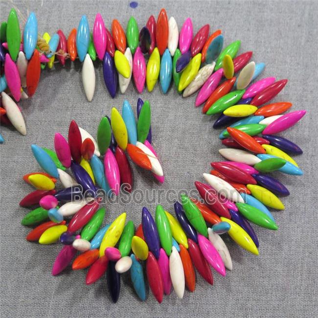 synthetic Turquoise leaf beads, mix color