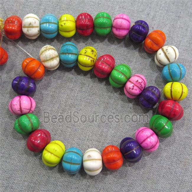 synthetic Turquoise pumpkin beads, mix color