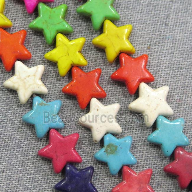 synthetic Turquoise star beads, mix color