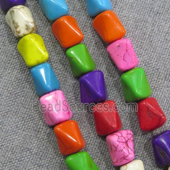 synthetic Turquoise erose beads, mix color