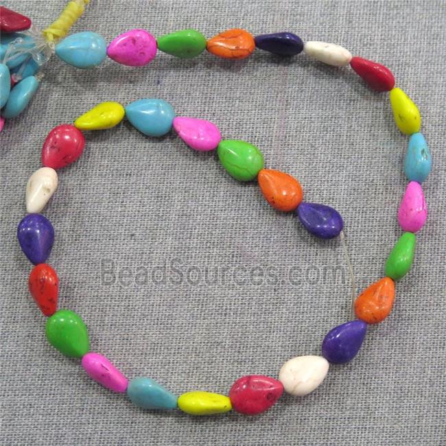 synthetic Turquoise teardrop beads, mix color