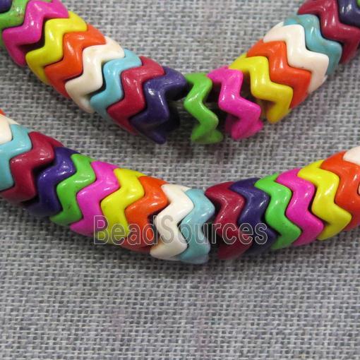 synthetic Turquoise wave beads, mix color