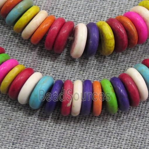 synthetic Turquoise heishi spacer beads, mix color