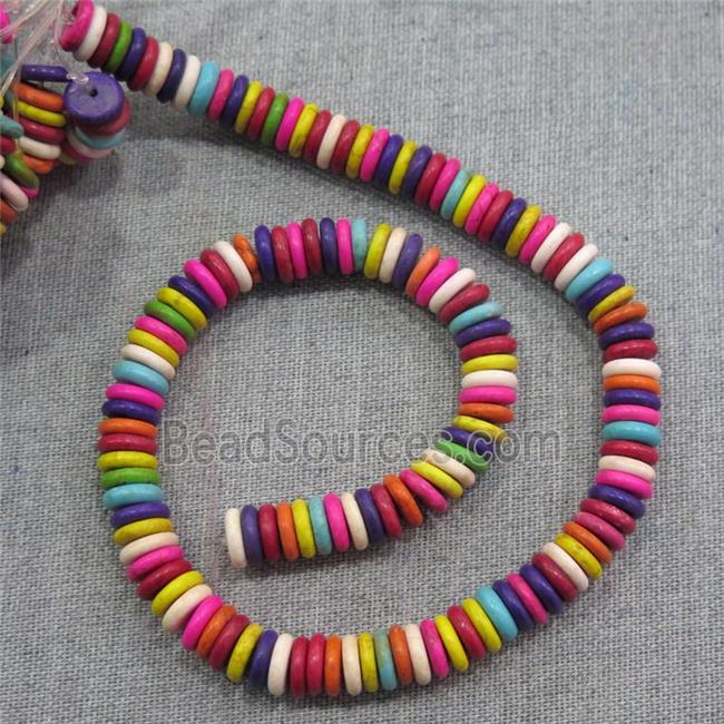 synthetic Turquoise heishi spacer beads, mix color