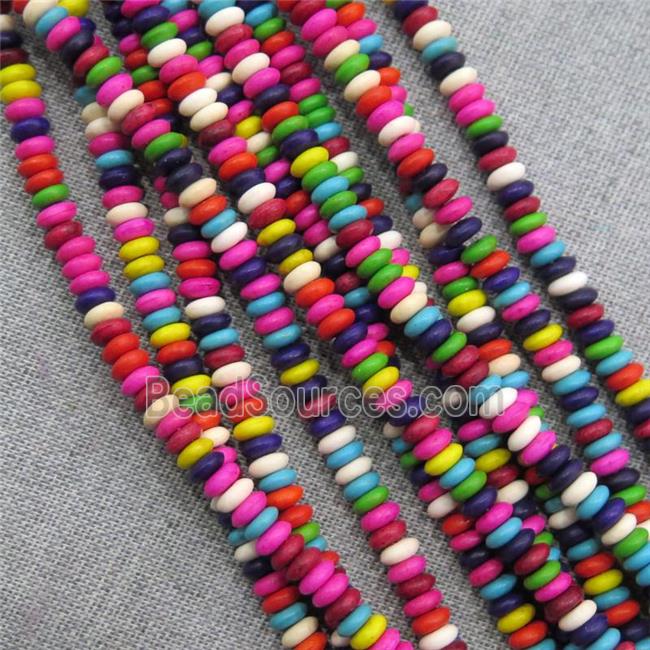 synthetic Turquoise rondelle beads, mix color