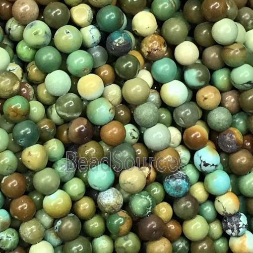 natural Hubei Turquoise beads, round, B-grade