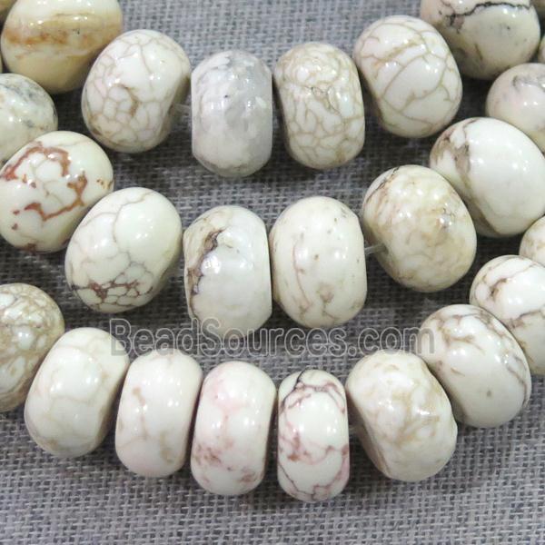 natural White Turquoise rondelle Beads