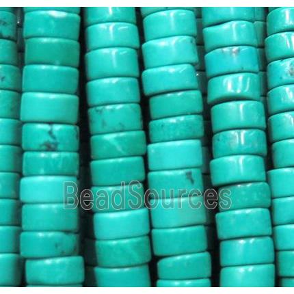 Turquoise bead, heshi, blue, stabilized