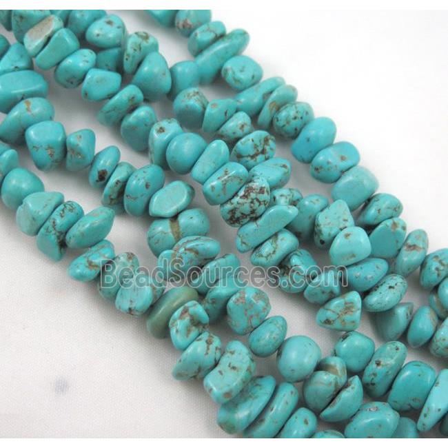 turquoise chips beads, freeform