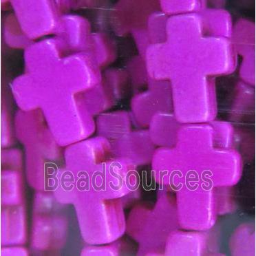 hotpink synthetic Turquoise cross beads