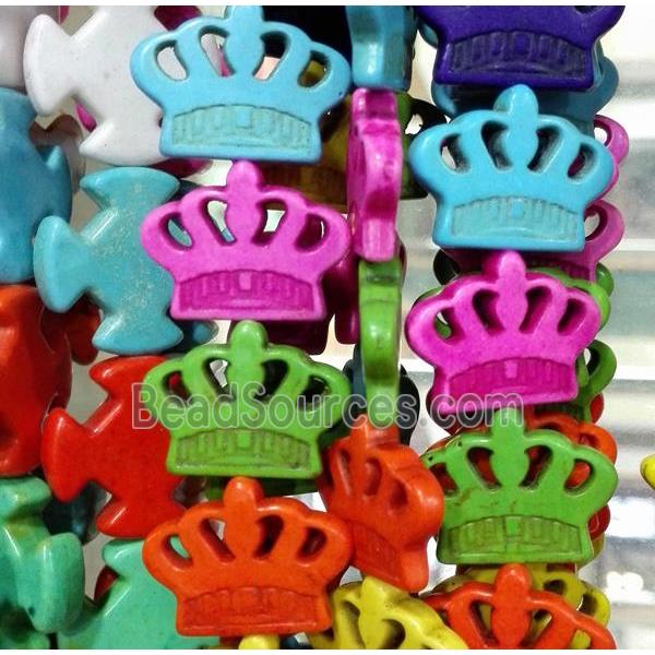 synthetic Turquoise crown beads, mix color