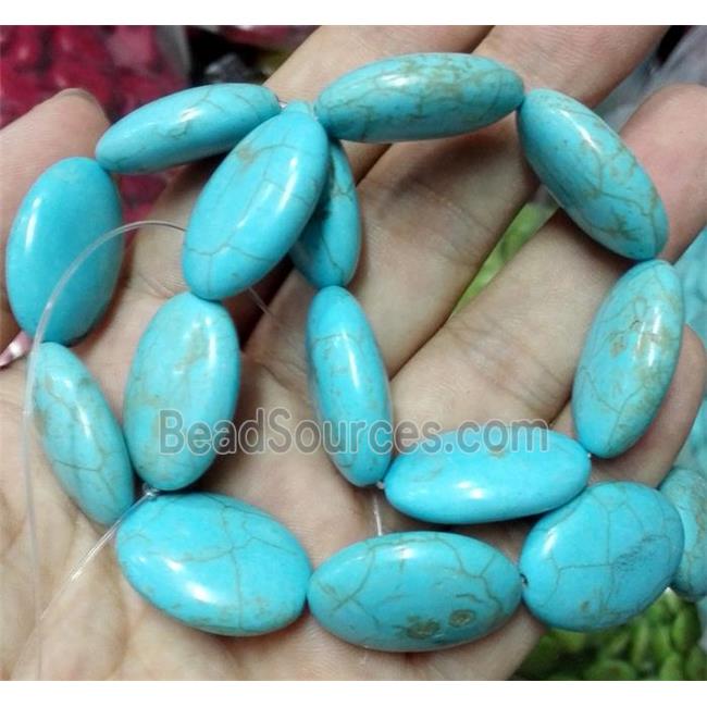 blue synthetic Turquoise oval beads