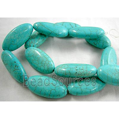 Chalky Turquoise beads, Rice shape