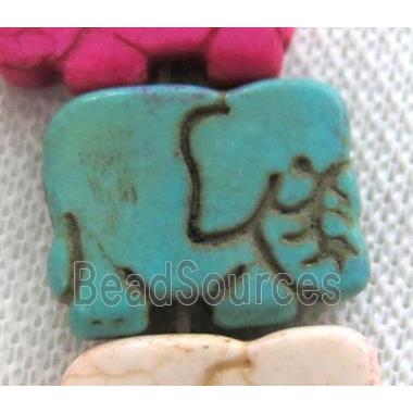 blue synthetic Turquoise elephant beads