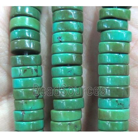 green Turquoise heishi beads, stabilized