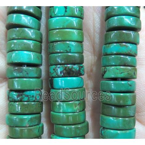 green Turquoise heishi beads, stabilized