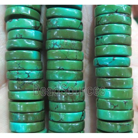 green Turquoise heishi beads, stabilized