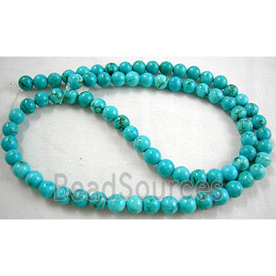 Chalky Turquoise beads, Round